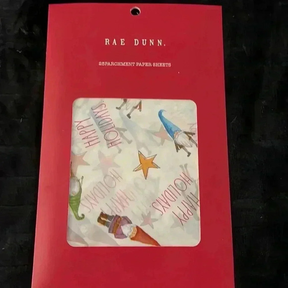 RAE DUNN. Gnomes happy holidays 25 Piece Parchment Paper Sheets - Picture 1 of 4